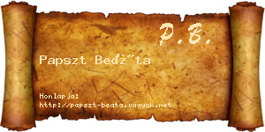 Papszt Beáta névjegykártya